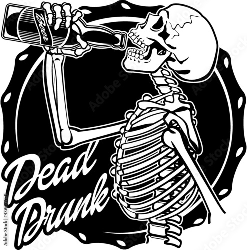human skeleton holding beer 