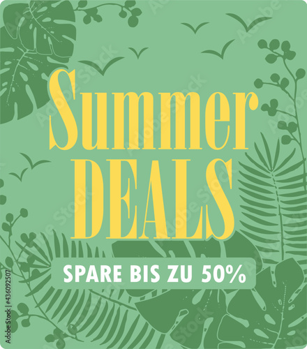 Summer Deals - Sommerschlussverkauf bis zu 50 Prozent Rabatt Banner