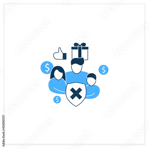 Social security flat icon. Eliminating society needs.Rise in living standards. Improving living conditions. Universal basic income concept. Vector illustration