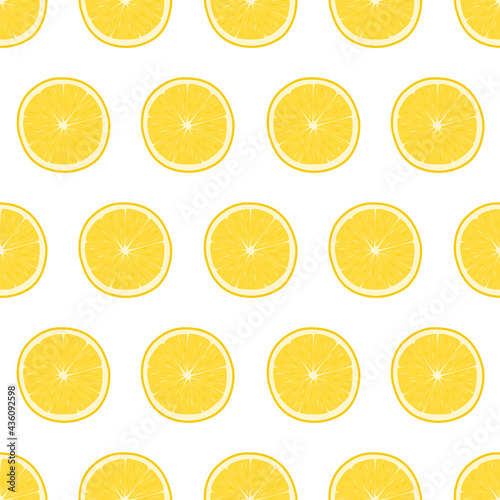 Bright seamless pattern with lemon, vector illustration
