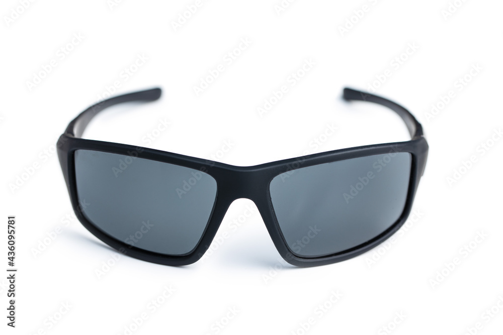 Black sunglasses isolated on white background.