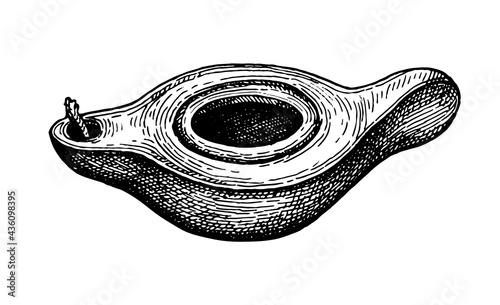 Ancient clay oil lamp.