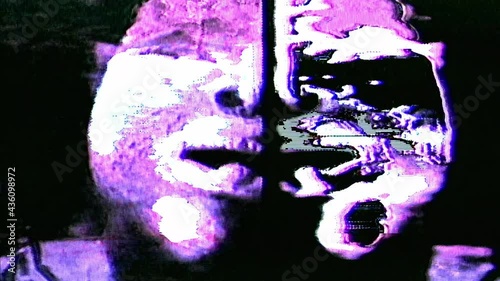 Analog Video Art Multicolored Abstract Shapes Signal Distortion