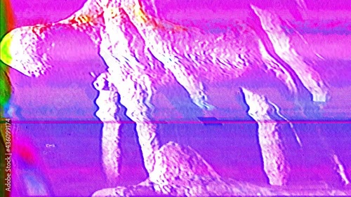 Analog Video Art Multicolored Abstract Shapes Signal Distortion