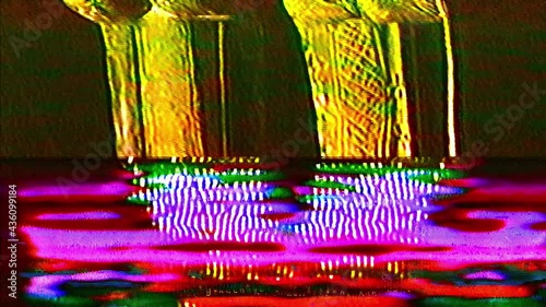 Analog Video Art Multicolored Abstract Shapes Signal Distortion