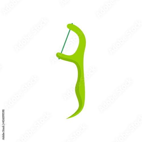 cartoon illustration of dental floss isolated on white