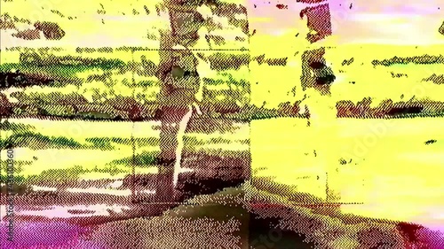 Analog Video Art Multicolored Abstract Shapes Signal Distortion
