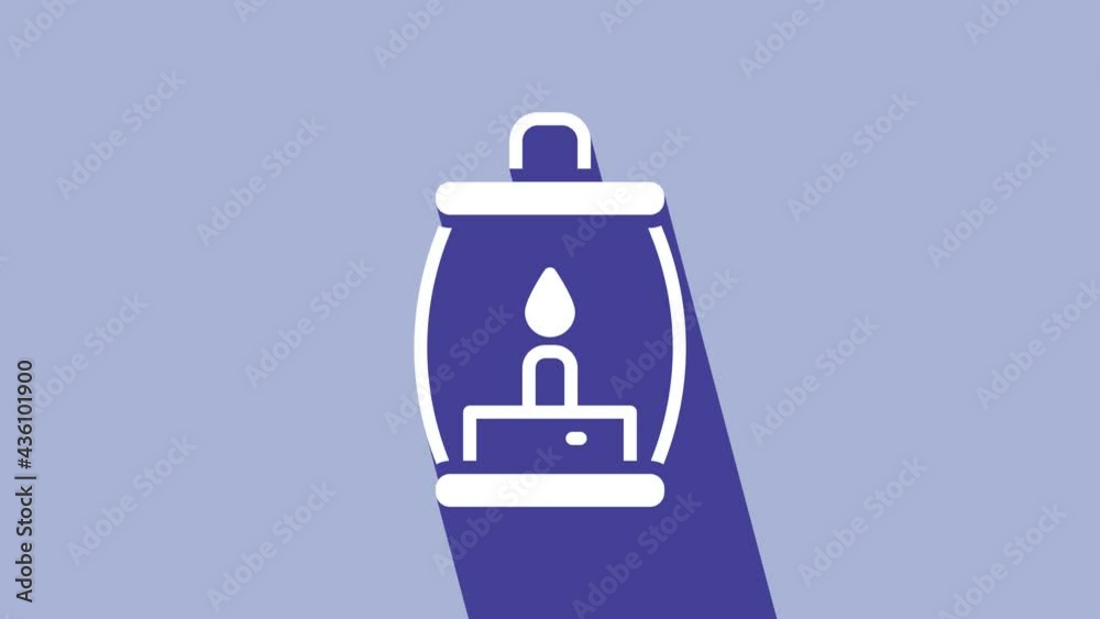 White Camping lantern icon isolated on purple background. Happy Halloween party. 4K Video motion graphic animation White Camping lantern icon isolated on purple background. Happy Halloween party. 4K Video motion graphic animation