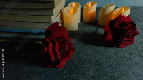 red rose on the table