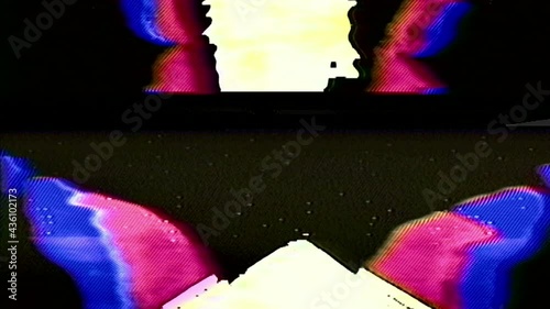 Analog Video Art Multicolored Abstract Shapes Signal Distortion