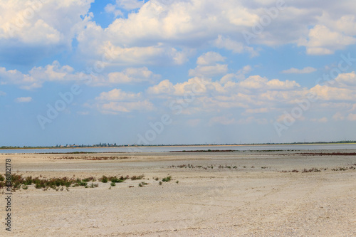 View of a salt Ustrichnnoe  oyster  lake in Kherson region  Ukraine