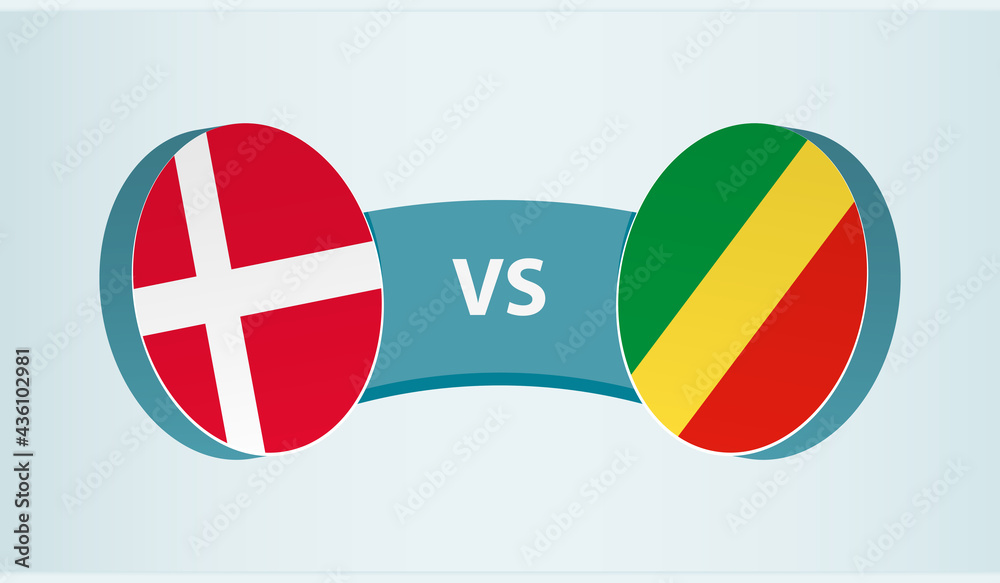 Denmark versus Congo, team sports competition concept. Denmark versus Congo, team sports competition concept.