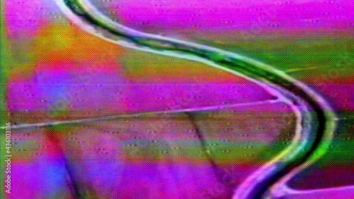 Analog Video Art Multicolored Abstract Shapes Signal Distortion