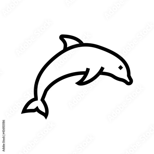 dolphin ocean line icon vector. dolphin ocean sign. isolated contour symbol black illustration