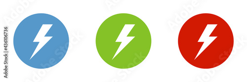 Free Download Set of electrical lightning logo designs. Thunder icons. Modern flat style. - GFXLoad