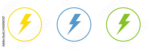 Free Download Set of electrical lightning logo designs. Thunder icons. Modern flat style. - GFXLoad