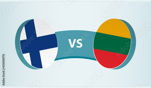 Finland versus Lithuania, team sports competition concept.