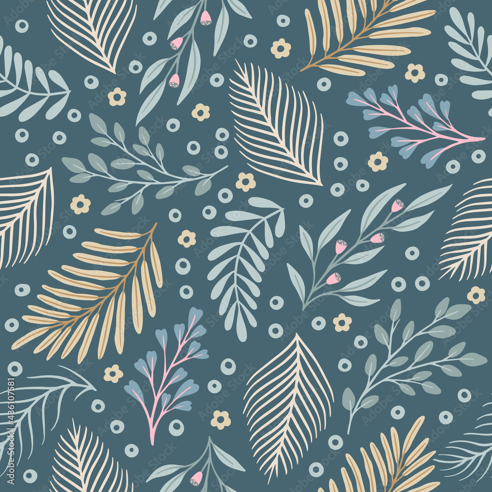 Fototapeta premium Floral seamless patterns. Vector design for paper, cover, fabric, interior decor