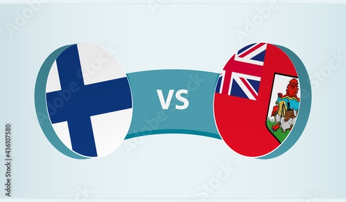 Finland versus Bermuda, team sports competition concept.