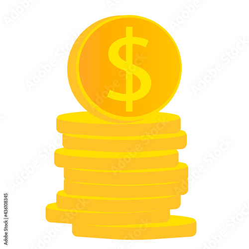 STACK OF COINS VECTOR FLAT ICON