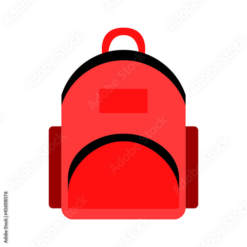 flat icon of daily red backpack on a white background.