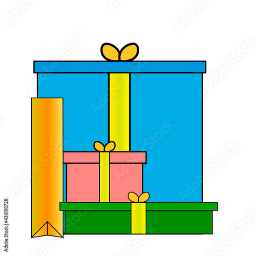 Vector simple flat icon gifts holidays