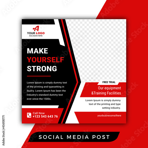 awesome gym body fitness social media post