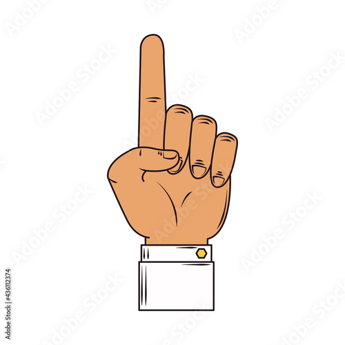 raised hand index finger