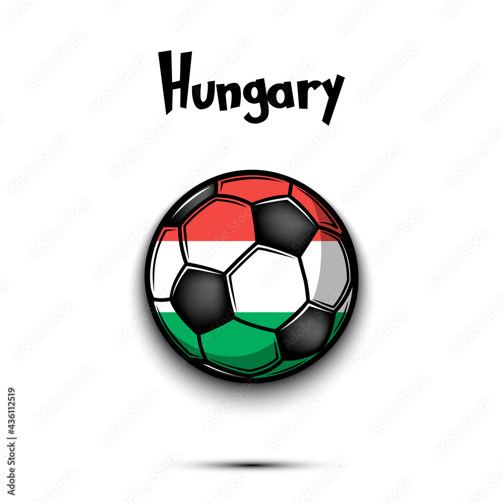Soccer ball with Hungary national flag colors