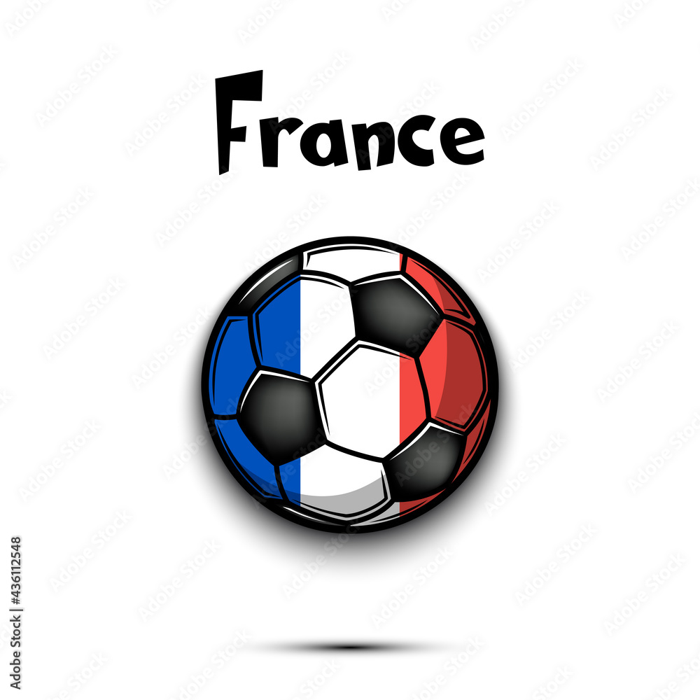 Soccer ball with France national flag colors Soccer ball with France national flag colors