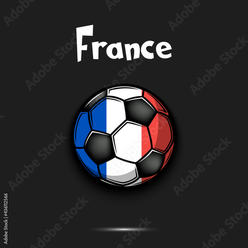 Soccer ball with France national flag colors