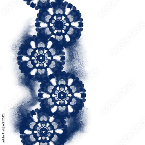 Seamless pattern Shibori in Indigo color. Digital Quilting Arts. Tie-dye. Tied and dyed - is a manual resist dyeing technique, of Japanese artisan design which produces patterns on fabric