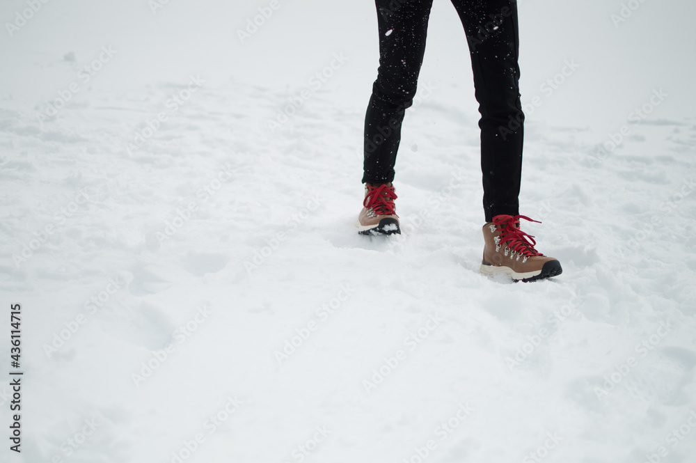 Close Up Walking in Snow Close Up Walking in Snow