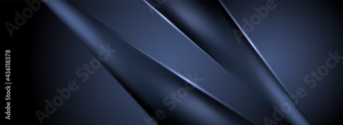 Abstract Dark Navy Background with Dynamic Wave Concept.