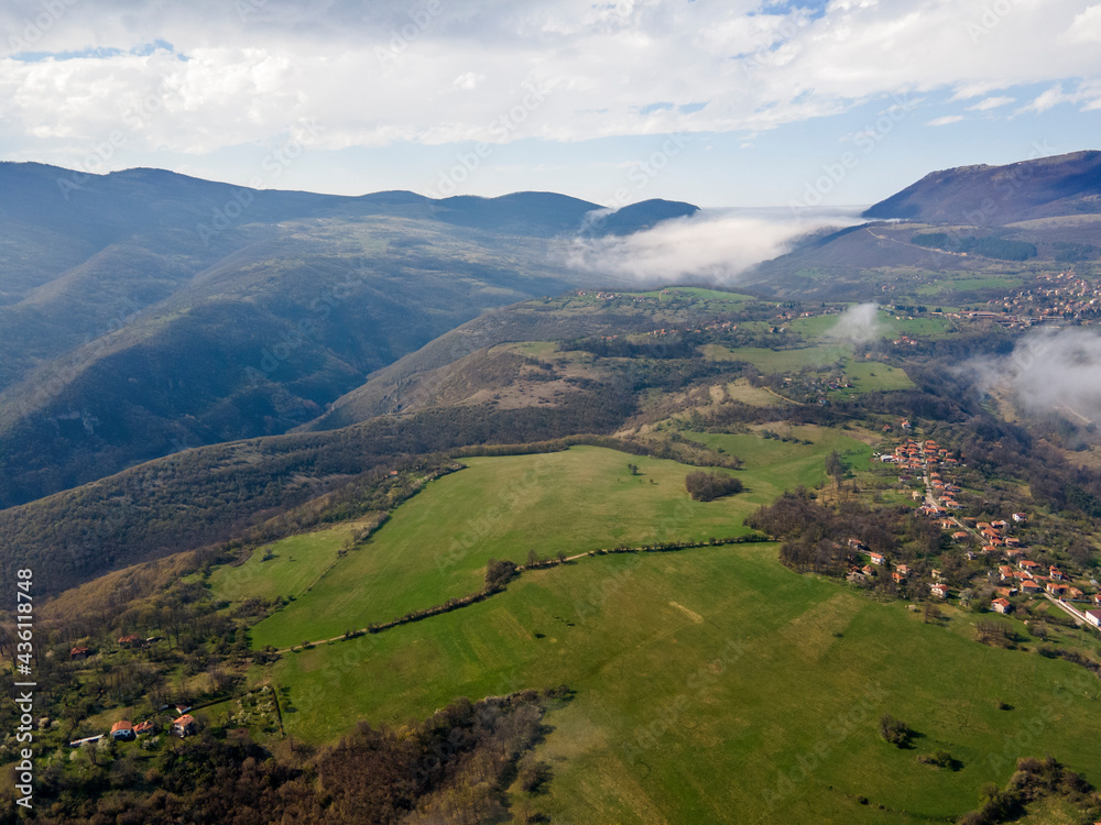 Obraz premium Aerial view of Iskar river Gorge near village of Milanovo, Bulgaria