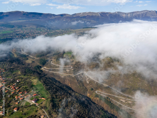 Aerial view of Iskar river Gorge near village of Milanovo, Bulgaria