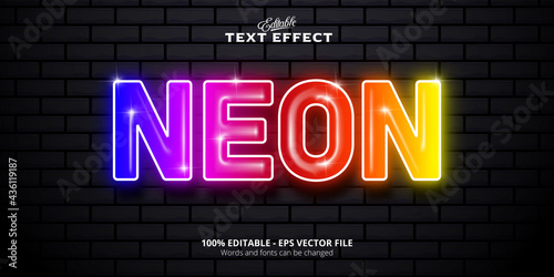 Neon  text  neon style editable text effect