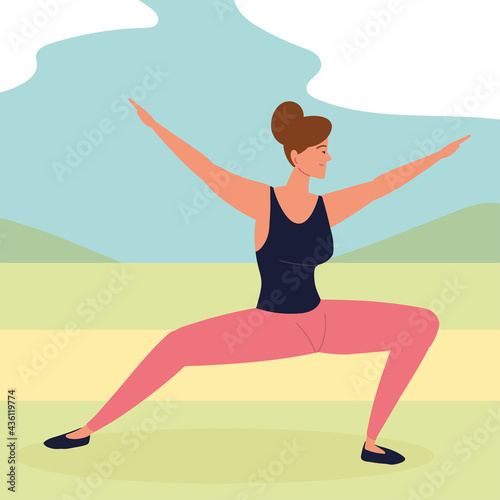 woman outdoor stretching