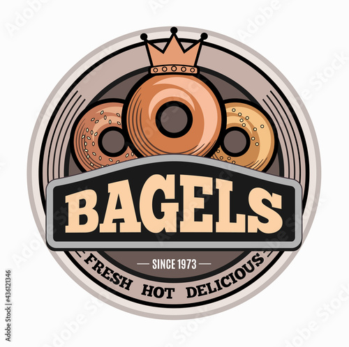 Bagels logo design.. Vector illustration for advertising.