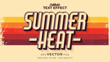 Editable text style effect - retro summer text in grunge style theme