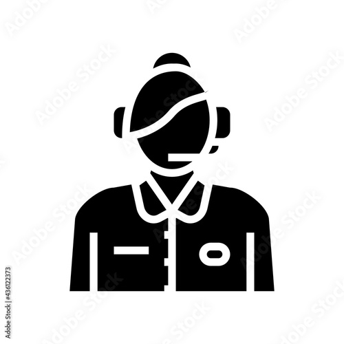 dispatcher flight school glyph icon vector. dispatcher flight school sign. isolated contour symbol black illustration