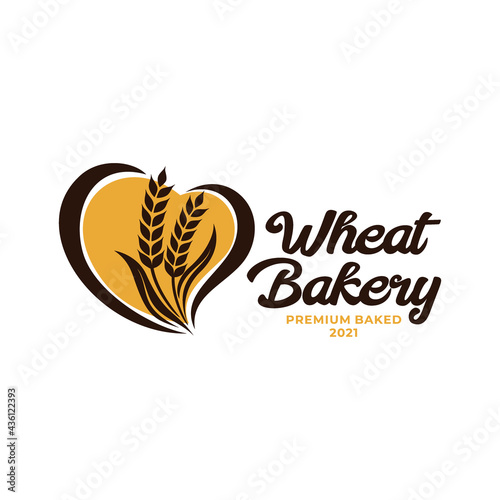 Wheat Bakery Logo. Wheat rice agriculture logo Inspiration vector
