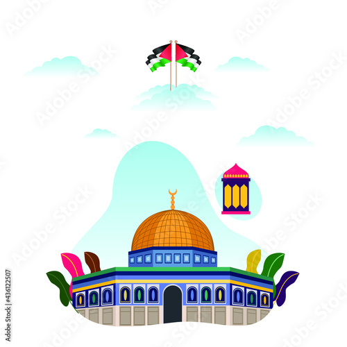 Free for Palestine background 02 vector design illustration with sky theme