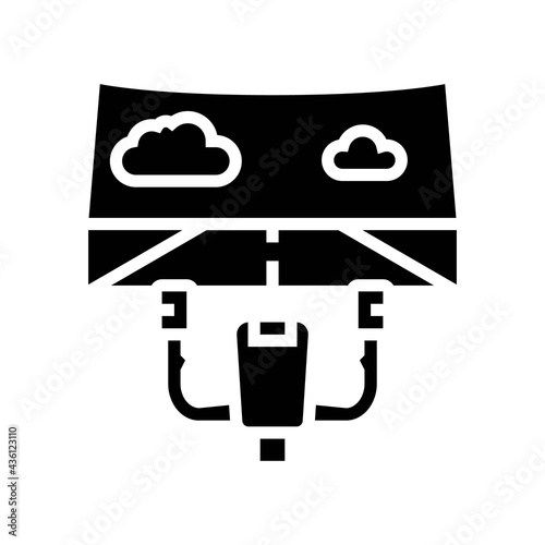 realistic simulator in education machine flight school glyph icon vector. realistic simulator in education machine flight school sign. isolated contour symbol black illustration