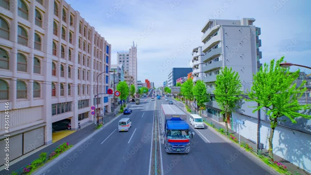 A timelapse of downtown street at the avenue daytime wide shot A timelapse of downtown street at the avenue daytime wide shot