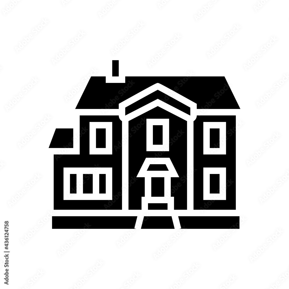 single family house glyph icon vector. single family house sign. isolated contour symbol black illustration single family house glyph icon vector. single family house sign. isolated contour symbol black illustration