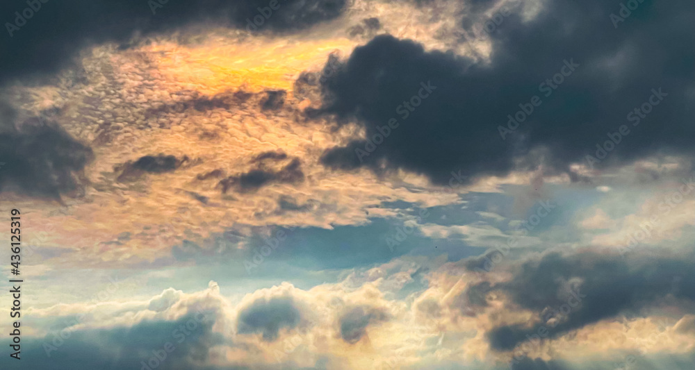 sunset sky for nature background.
