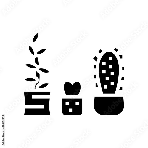 cactus house plant glyph icon vector. cactus house plant sign. isolated contour symbol black illustration