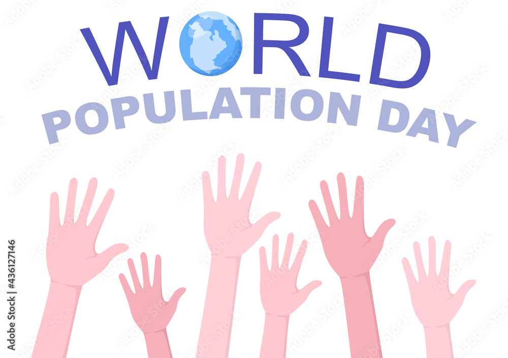 World Population Day Vector Illustration Commemorated Every 11th July To Raise Awareness Of Global Populations Problems. Landing Page Template World Population Day Vector Illustration Commemorated Every 11th July To Raise Awareness Of Global Populations Problems. Landing Page Template