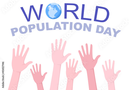 World Population Day Vector Illustration Commemorated Every 11th July To Raise Awareness Of Global Populations Problems. Landing Page Template
